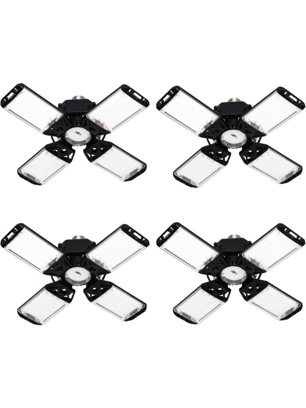 Bright 150W LED Garage Lights - 4 Adjustable Panels, 15000 Lumen Daylight